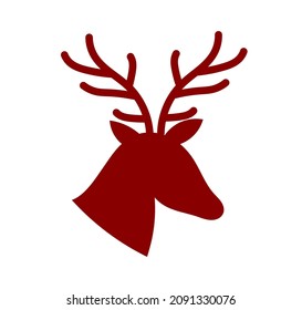Reindeer head shape icon. Vector illustration.