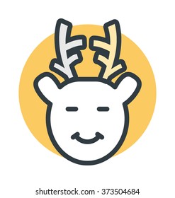 Reindeer Head Vector Icon