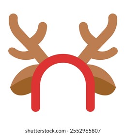 reindeer headband flat icon,vector and illustration