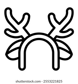 reindeer headband line icon,vector and illustration