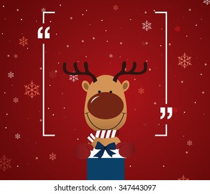 Reindeer holding giftbox