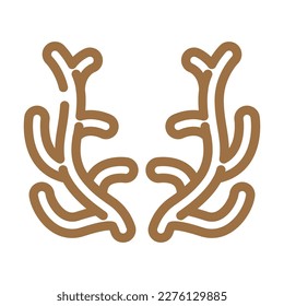 reindeer horn animal color icon vector. reindeer horn animal sign. isolated symbol illustration