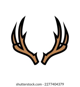 reindeer horn animal color icon vector. reindeer horn animal sign. isolated symbol illustration