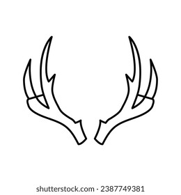 reindeer horn animal line icon vector. reindeer horn animal sign. isolated contour symbol black illustration
