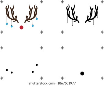 Reindeer horn for print, layer separated, Christmas season, T shirt print, Screen print, Just download and print