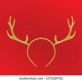 Reindeer horns head band. vector illustration