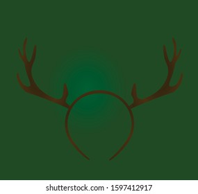 Reindeer horns head band. vector illustration