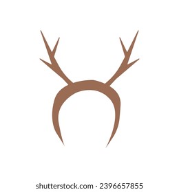 Reindeer horns head band. vector flat illustration