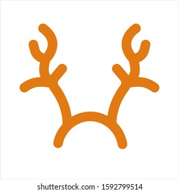 Reindeer horns icon, vector illustration christmas icon, flat design eps 10