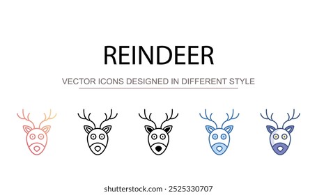 Reindeer icon design with white background stock illustration