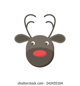 Reindeer icon (flat design)