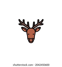Reindeer Icon Isolated On White Background