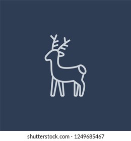 Reindeer icon. Reindeer linear design concept from Christmas collection. Simple element vector illustration on dark blue background.