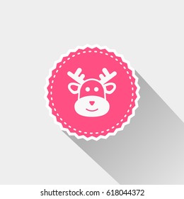 reindeer icon with long shadow