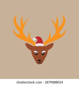 Reindeer Icon. Merry Christmas design decoration used before for the arrival of Christmas.