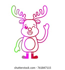 Reindeer icon of Merry christmas and season theme Isolated design Vector illustration