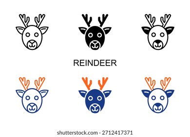 Rentier-Symbol - Vektorgrafik mit mehreren Stilen