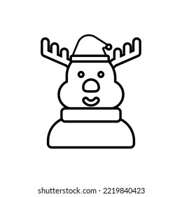 Reindeer icon outline style design vector