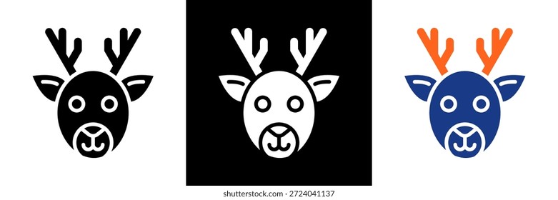 Conjunto de iconos de reno Ilustración vectorial de glifo