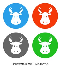 Reindeer. Icon set. Vector.