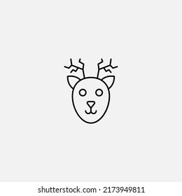 Reindeer icon sign vector,Symbol, logo illustration for web and mobile