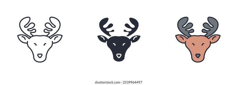 Reindeer icon. Reindeer Symbol sign for mobile concept and web design. Vector icon, Logo illustration, Vector graphics