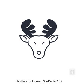 Reindeer icon. Reindeer Symbol sign for mobile concept and web design. Vector icon, Logo illustration, Vector graphics