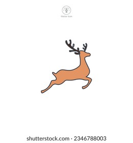 Reindeer icon symbol vector illustration isolated on white background