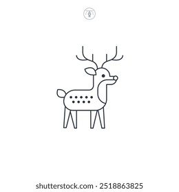 Reindeer icon symbol vector illustration isolated on white background
