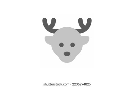 reindeer icon vector illustration Black and white and decorative elements. Christmas holiday 
