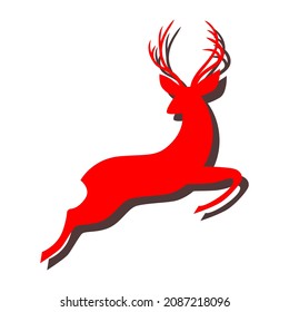 Reindeer icon vector symbol of New Year holidays |  Isolated on white