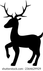 Reindeer icon vector in winter season. Reindeer design as an icon, symbol, winter or Christmas decoration. Reindeer icon graphic resource for cold season celebration design