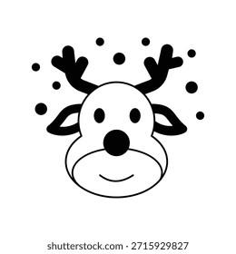 Icono de reno con fondo blanco Vector Ilustración de stock