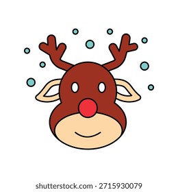 Reindeer icon with white background vector stock illustration