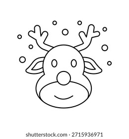 Icono de reno con fondo blanco Vector Ilustración de stock