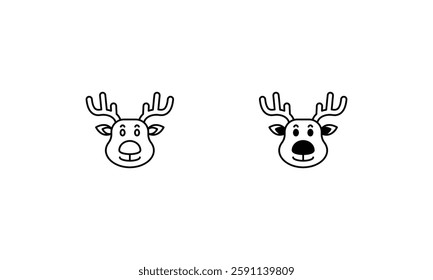 Reindeer icons set vector stock illustration