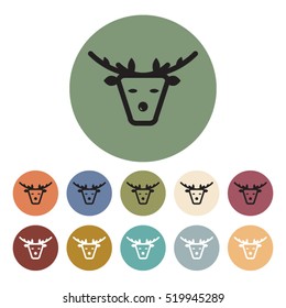 Reindeer icons set.Vector illustration
