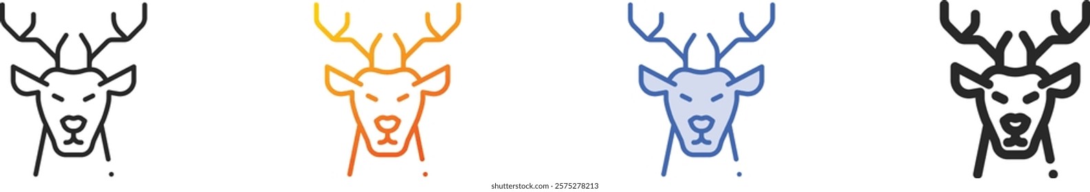 reindeer icon.Thin Linear, Gradient, Blue Stroke and bold Style Design Isolated On White Background