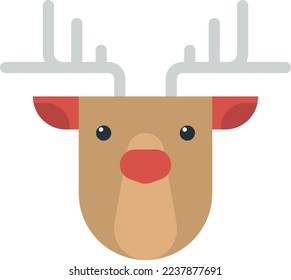 reindeer illustration in minimal style isolated on background