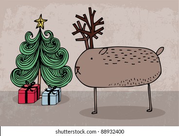 reindeer illustration/vector