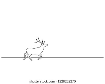 Reindeer isolated line drawing, vector illustration design. Christmas collection.