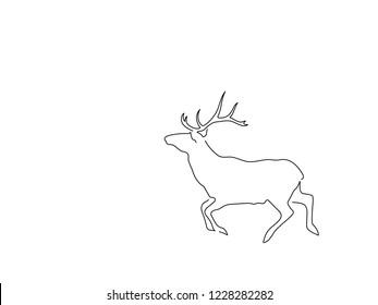 Reindeer isolated line drawing, vector illustration design. Christmas collection.