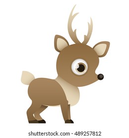 Reindeer isolated on white background. Vector illustration