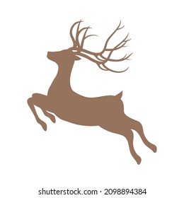 reindeer jumping brown silhouette icon
