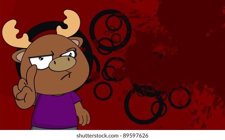 reindeer kid cartoon background in vector format