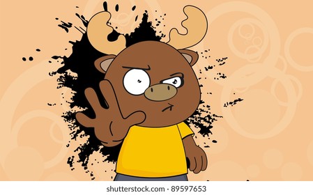 reindeer kid cartoon background in vector format