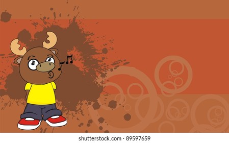 reindeer kid cartoon background in vector format