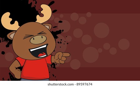 reindeer kid cartoon background in vector format