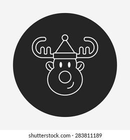 reindeer line icon