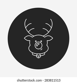 reindeer line icon